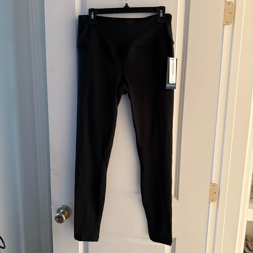 90 Degree By Reflex Classic Black FLEECE Leggings *NWT*